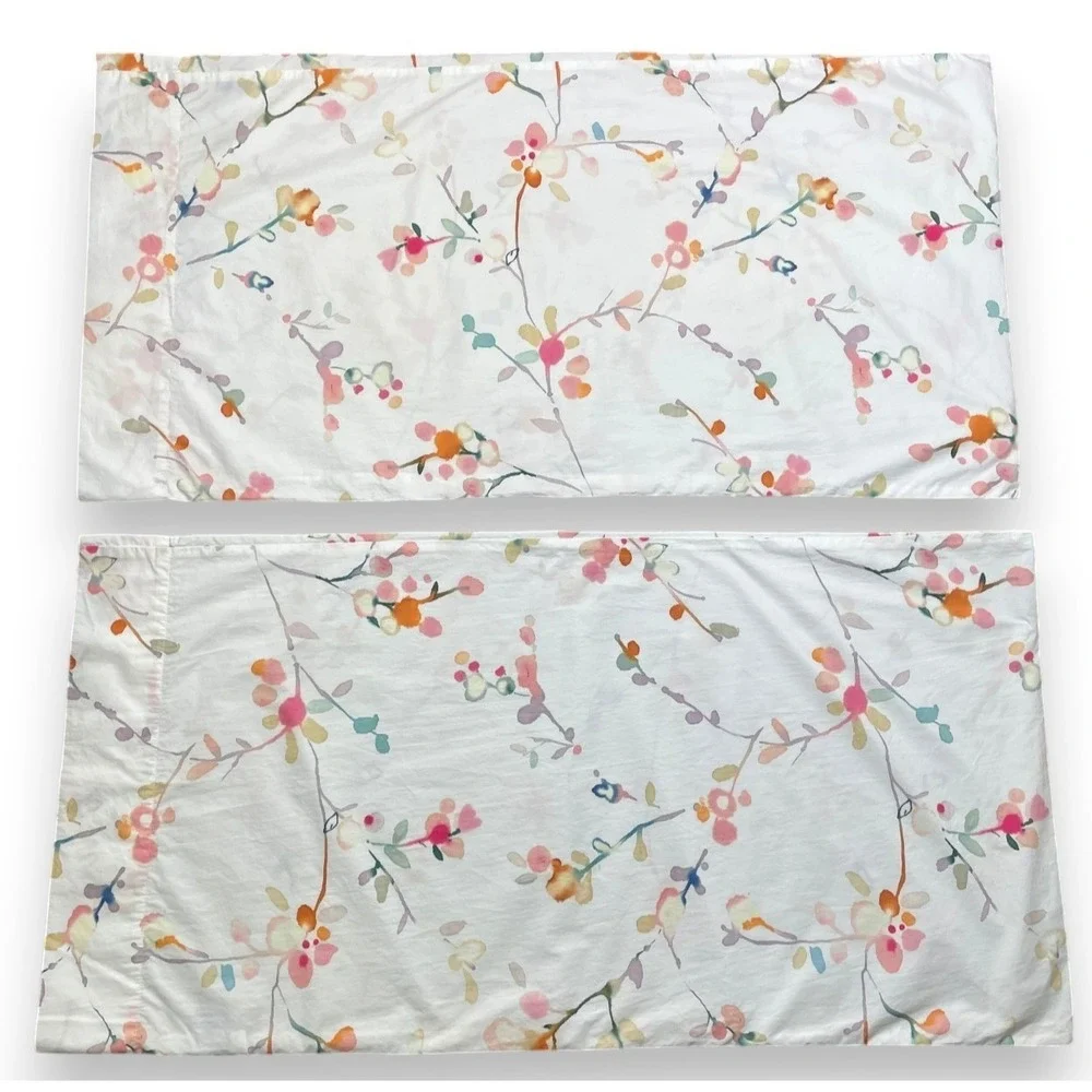 Annie Selke Pine Cone Hill Watercolor Floral King Flat Sheet 2 King Pillowcases